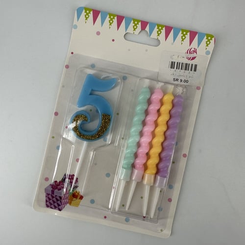 شموع باستيل ارقام 5