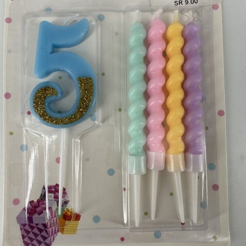 شموع باستيل ارقام 5