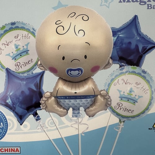 مجموعة بلونات بيبي ولد بدون نفخ