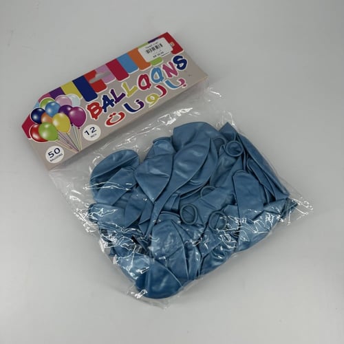 كيس بلونات ازرق سماوي ميتاليك نص لمعه