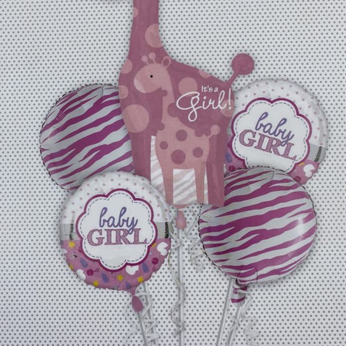 مجموعة بلونات زرافه بنت مع نفخ