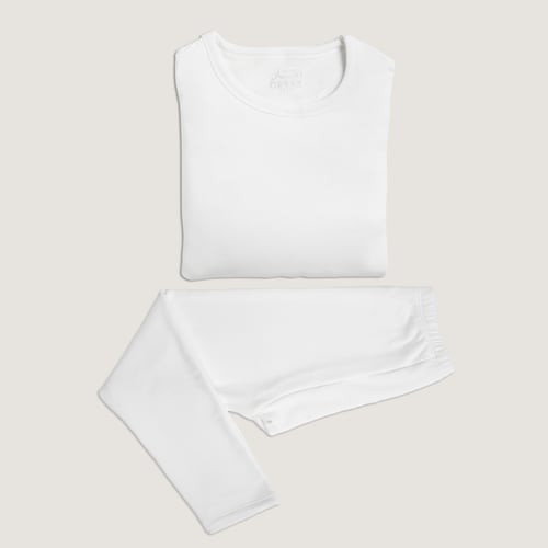 بجامة فرو شتوي ابيض ( 4 قطع )