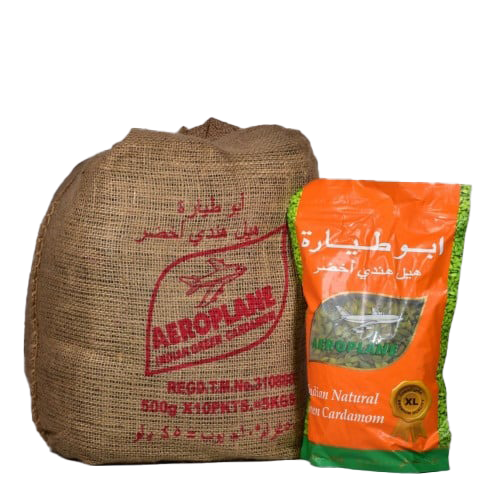 هيل هندي أ خضر ابو طيارة 7مل 500 جرام خيشة 5 كيلو