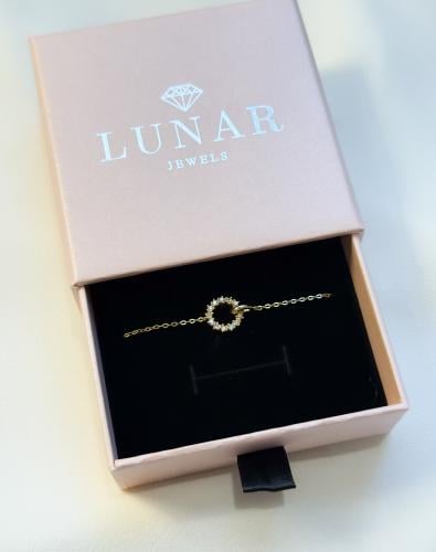 سوار Bond فضة عيار 925 مرصع بالزركون بلون الذهب