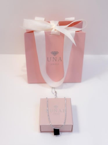 سلسال فضة تنس فضة عيار 925 مرصع بالزركون