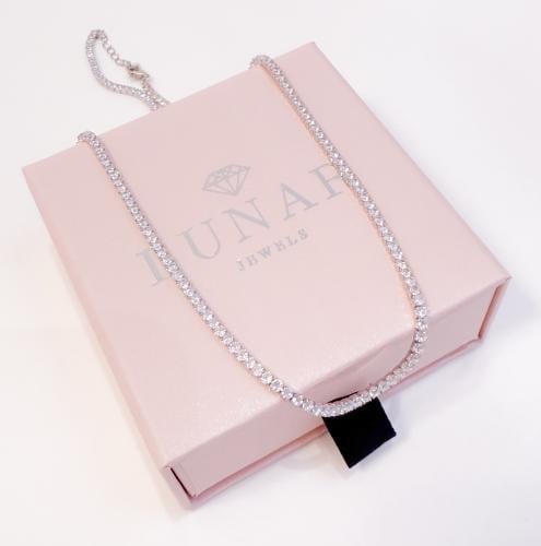 سلسال فضة تنس فضة عيار 925 مرصع بالزركون