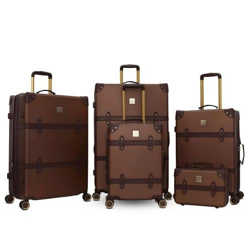 طقم كلاسيك للسفر بالوان البني