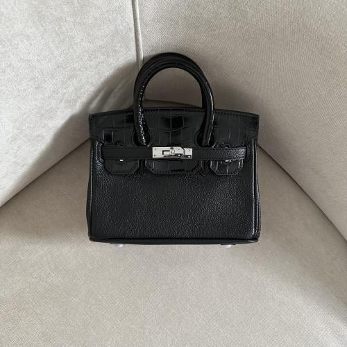 بيركن مقاس 20 cm أسود جلد كروك