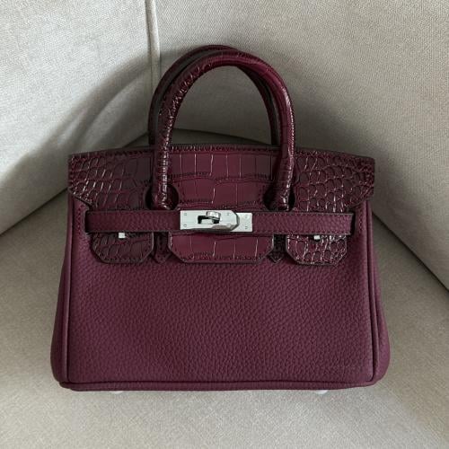 بيركن عنابي جلد كروك 20 cm