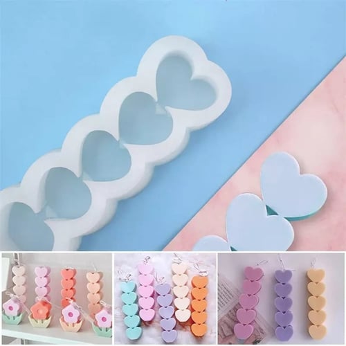 قالب شمعة الخمس قلوب.