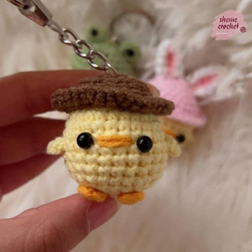 كروشيه ميدالية بُوبُو الأصْفَر