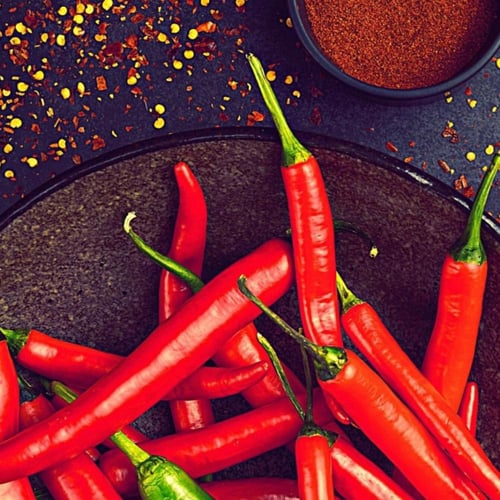 بذور فلفل الكايين الأحمر
