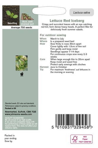 بذور خس جبل الجليد الأحمر