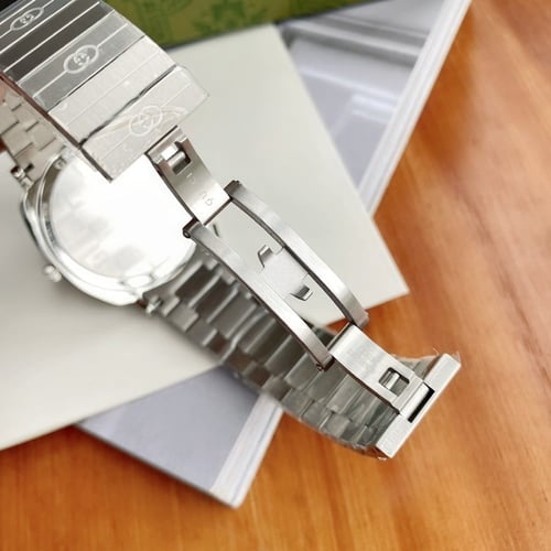 ساعه قوتشي رجاليه مينا رصاصي