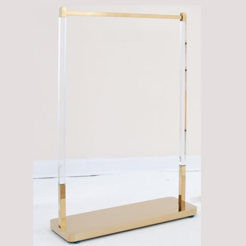 استاند عبايات اكريلك ذهبي مع قاعدة