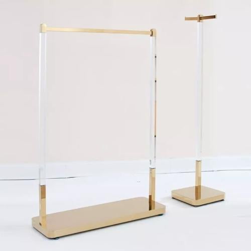 استاند عبايات اكريلك ذهبي مع قاعدة