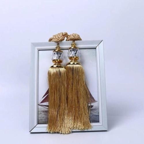 خيوط هدب ذهبية كبيرة قطعتين إضافة فخامة لديكورك