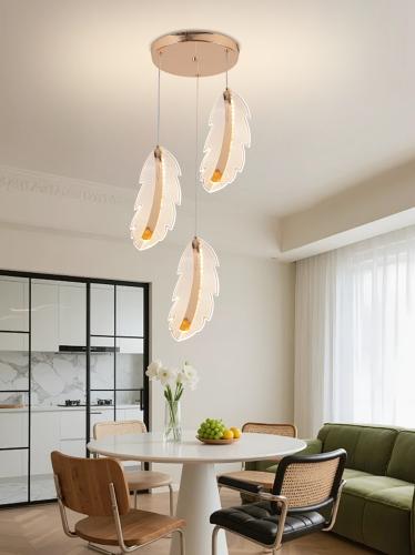 ثريا مودرن سقف ثلاثية إضاءة LED | لون ذهبي، طول قا...