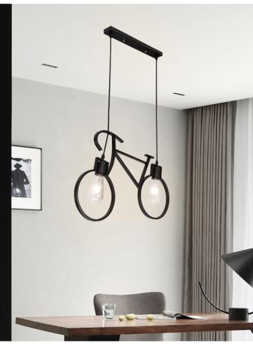 ثريا علاقي مفرد - شكل دراجة - طول السلك 90 سم (قاب...