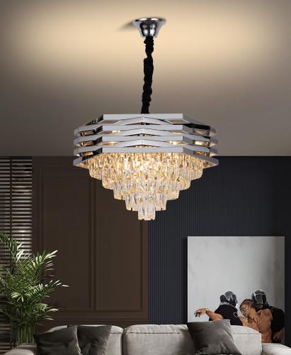 ثريا سقف كريستال 8056 شكل دائري - فضي