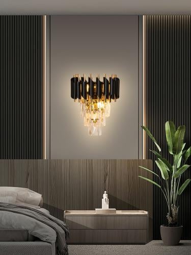 ابليك جداري استايل اوروبي كرستال اسود ذهبي 8011