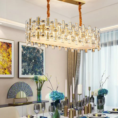 ثريا كرستال استايل اوروبي ذهبي مستطيل8022-80-30