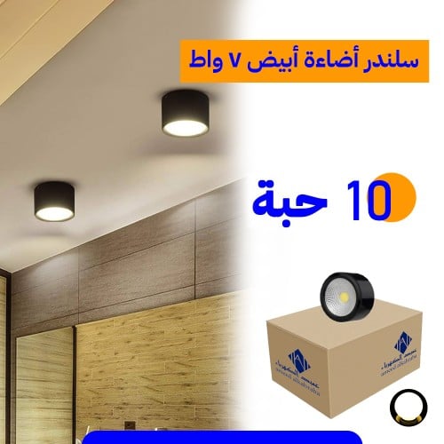 كشاف سلندر لطش إنارة أبيض 7 واط - سبوت لايت سقف 7س...