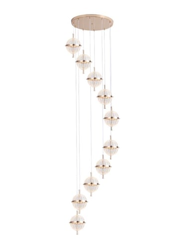 ثريا درج طويلة إضاءة LED حديثة | ثريا سقف معلقة بـ...