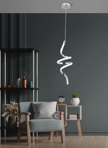 ثريا علاقي مفرد LED - أبيض، طول السلك 120 سم، لمبا...