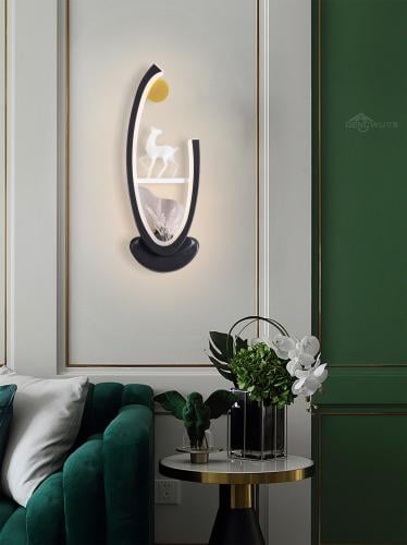 أبليك جداري مودرن ثلاث إضاءات، لون أسود ، تصميم عص...