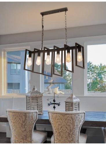 ثريا مودرن معدنية حديثة - مصباح سقف متدلي بـ 6 لمب...