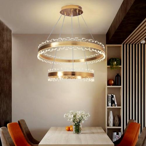 ثريا علاقي دورين لون ذهبي اضاءة ليد 7281-60-40