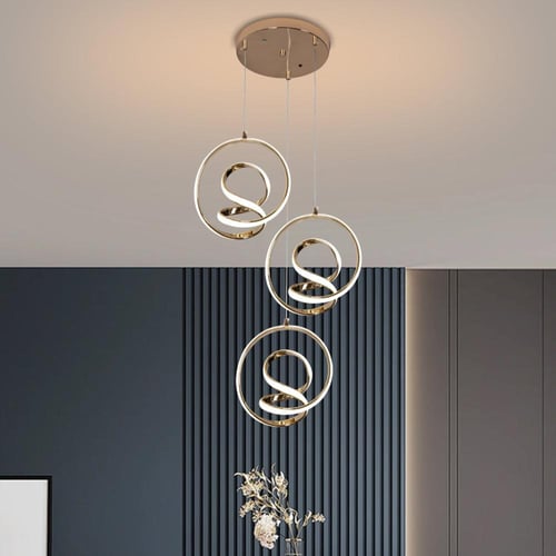 ثريا مودرن سقف لون ذهبي حديثة إضاءة ليد - 3 مستويا...