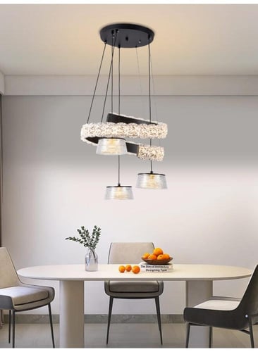 ثريا مودرن علاقي إضاءة LED حديثة - 3 مصابيح معلقة،...