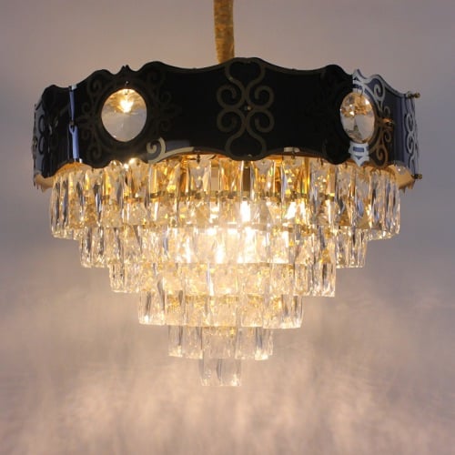 ثريا دائرية اسود كريستال استايل اوروبي مقاس 60 سم8...