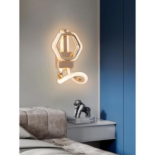 أبليك جداري مودرن، لون ذهبي، تصميم عصري، إضاءة LED...