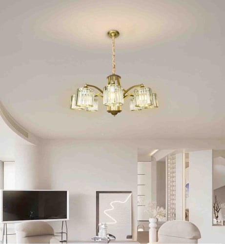 ثريا مودرن قزاز سقف لون ذهبي حديثة إضاءة لمبة E27...