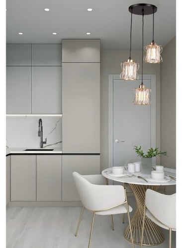 ثريا علاقي مودرن زجاجية من 3 لمبات بإطار معدني – ق...