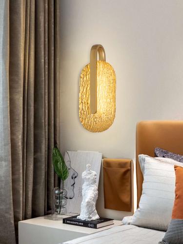 أبليك جداري مودرن، لون ذهبي، تصميم عصري، إضاءة LED...