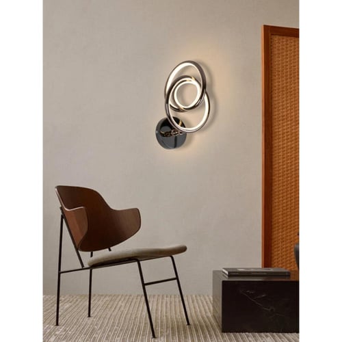 أبليك جداري مودرن، لون أسود، تصميم عصري، إضاءة LED...