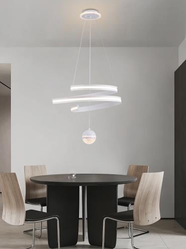 ثريا مودرن سقف إضاءة LED | لون أبيض، طول قابل للتع...