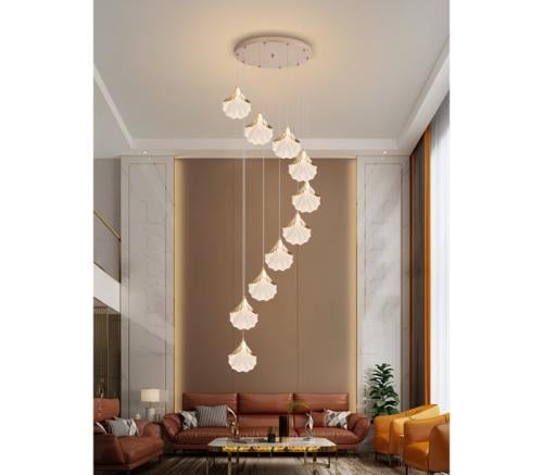 ثريا درج طويلة إضاءة LED حديثة | ثريا سقف معلقة بـ...