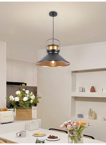 إضاءة علاقي مطبخ أسود - طول السلسلة 180 سم، لمبة E...