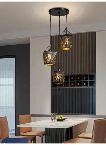 ثريا علاقي مودرن سقف معلقة إضاءة 3 مصابيح بإطار مع...