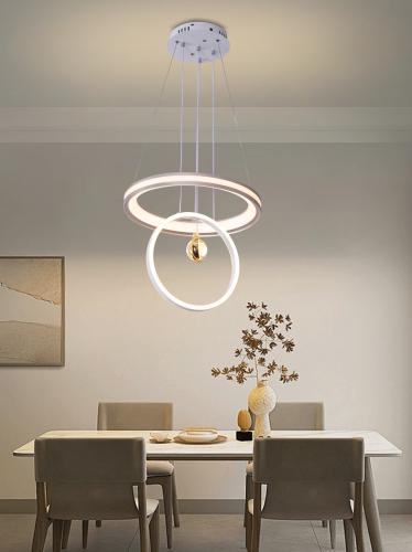 ثريا علاقي مودرن لون أبيض - ثلاث إضاءات LED أكريلي...