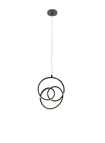 ثريا علاقي مفرد LED - أسود، طول السلك 130 سم، لمبا...