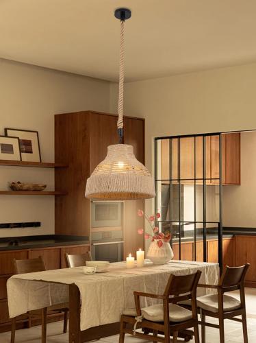 ثريا تراثية علاقي حبل | إضاءة مصباح سقف متدلي بتصم...