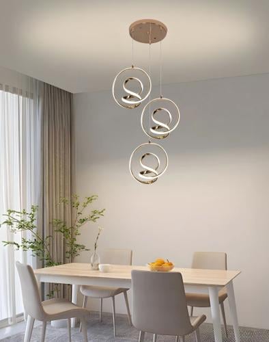 ثريا مودرن سقف لون ذهبي حديثة إضاءة ليد - 3 مستويا...