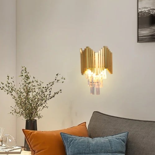 ابليك كرستال جداري استايل اوروبي ذهبي8015-23