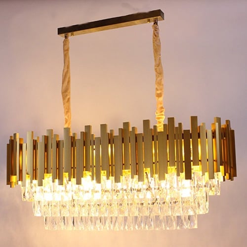 ثريا مودرن ذهبية كريستال استايل اوروبي شكل بيضاوي...